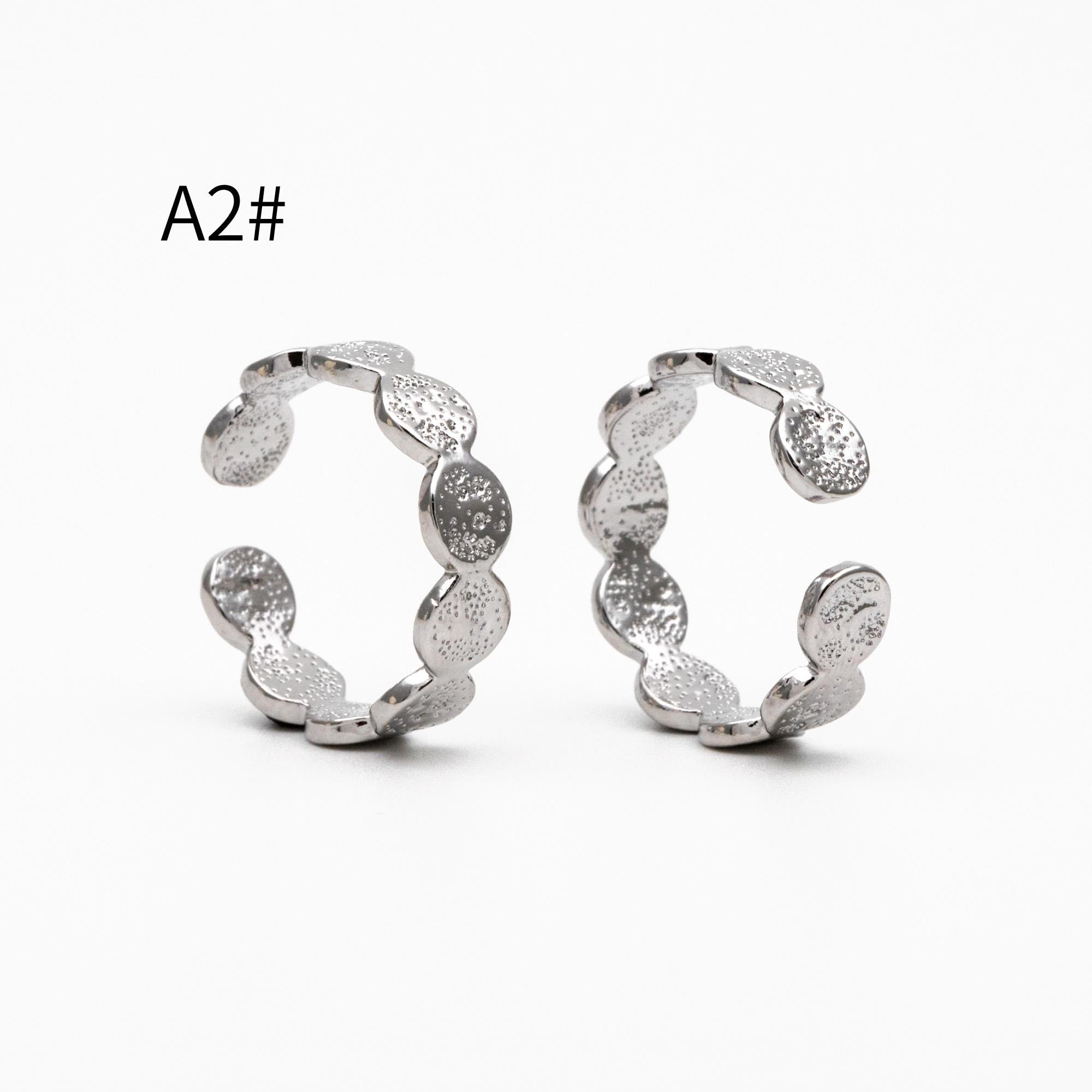 4pcs Gold/ Silver Hammered Ring, Purple CZ Ring, Stacking Ring, Statement Ring, Adjustable Ring (#JZ-030)